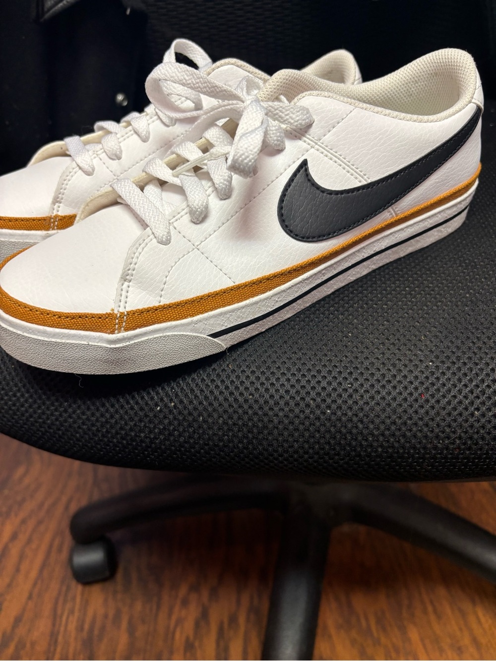 Nike Men’s Court Legacy Next Nature with Black Swoosh and Gold Accent
